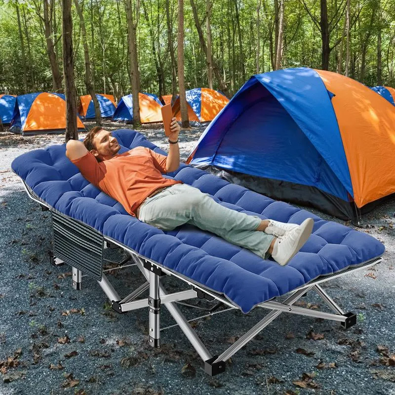to 【Dealsforyoudays】Naudacaa Sided Camping Cots Fast worldwide shipping up Bed, Bag, 880 Portable Cot Sleeping Heavy Lbs Bed Carry 75"*28" with Early-bird special Mattress, Cot with Duty Guest Folding 2