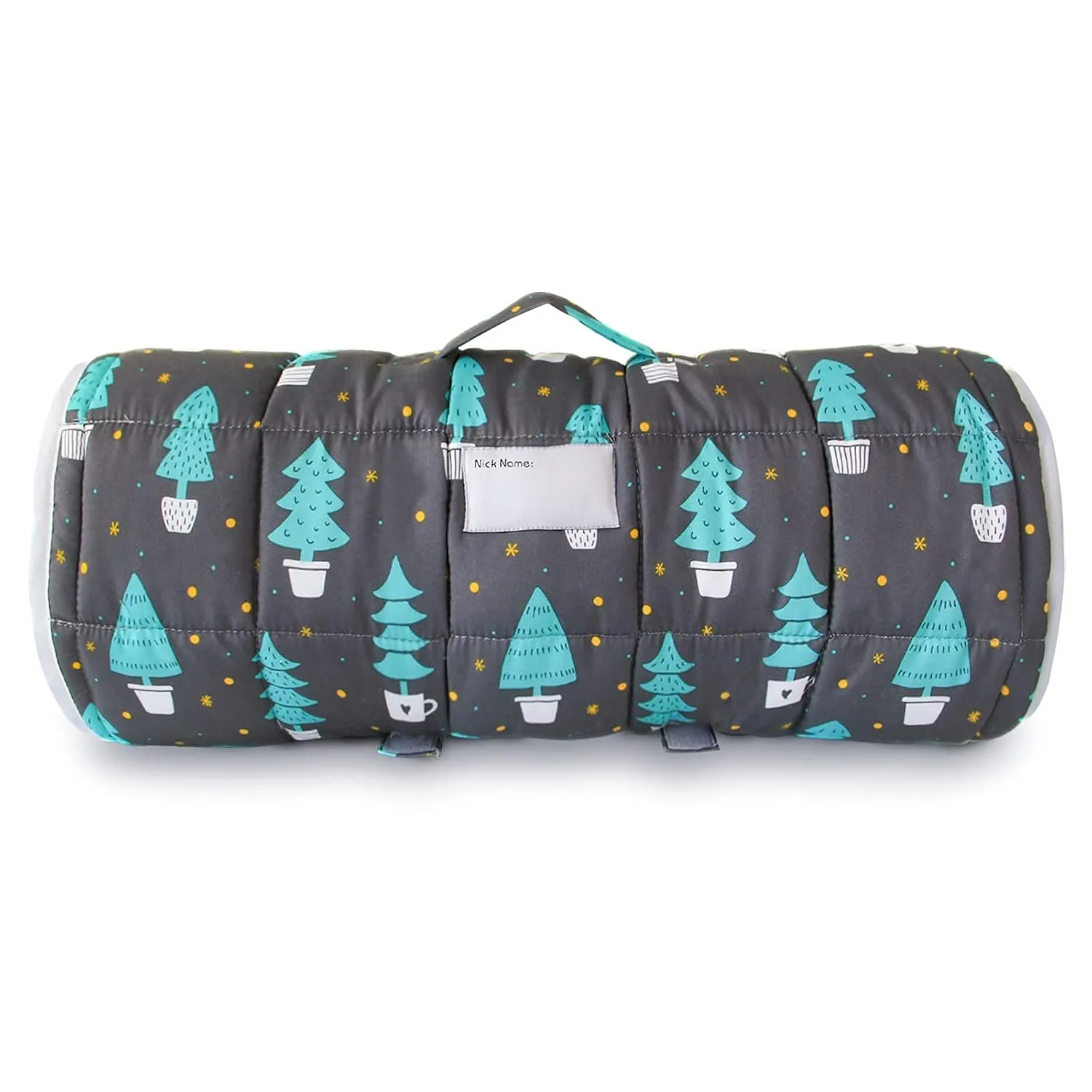 Toddler Nap Mat with Pillow and Blanket, Cot Nap Mats for Daycare Preschool, Lightweight Portable Travel Sleeping Bag for Kids, Warm & Skin-Friendly, Dark Woods, 50" x 21"