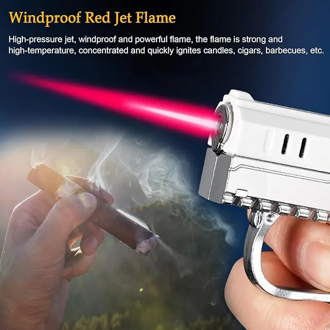 Torch Lighter, Foldable Cool Design Lighters, Windproof Adjustable Jet Flame Lighter Butane Refillable, Great Gifts for Men Women, Lighters for Candle, Kitchen, Camping, BBQ(Without Gas)-Purple