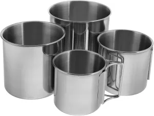 TOYANDONA Multi-size Portable Camping Cup Set 4pcs Foldable Stainless Steel Outdoor Cups for Hiking Outdoor Adventures