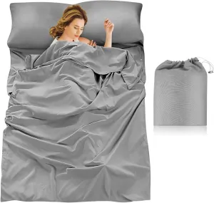 Toyvian Travel Sleeping Bag Liner for Hotels Backpacking Breathable Lightweight Comfortable for Camping Hiking and Travel Essentials
