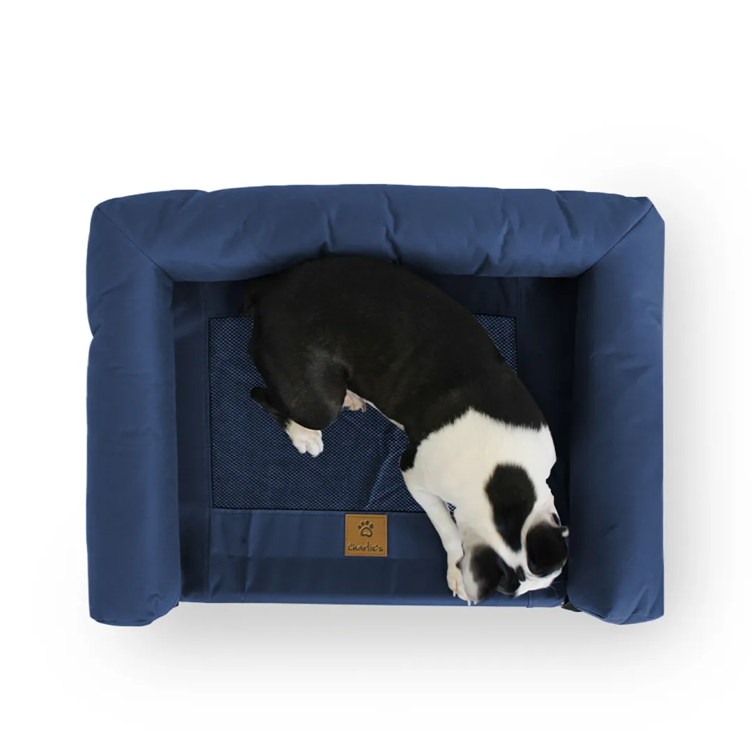 Trampoline Bolster Sofa Pet Bed Blue