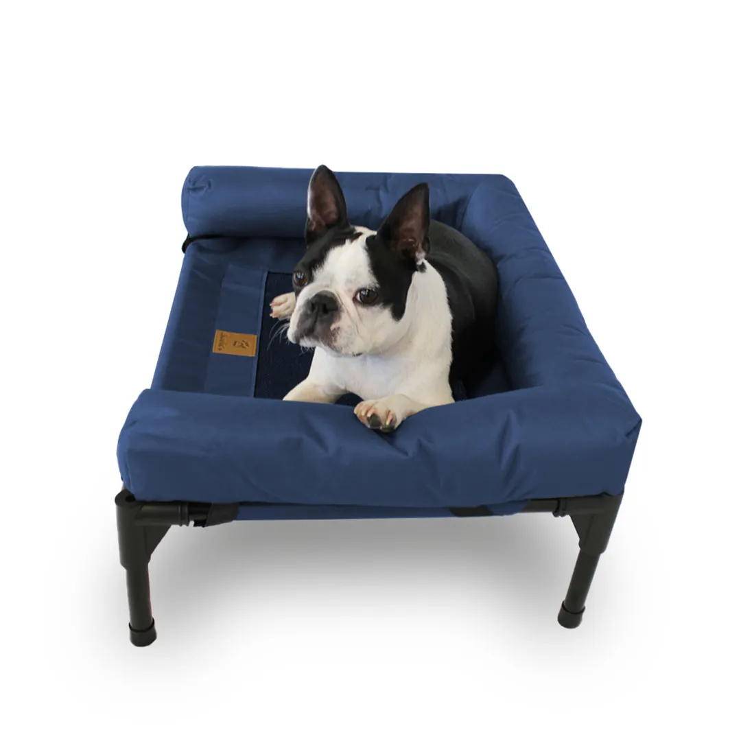 Trampoline Bolster Sofa Pet Bed Blue