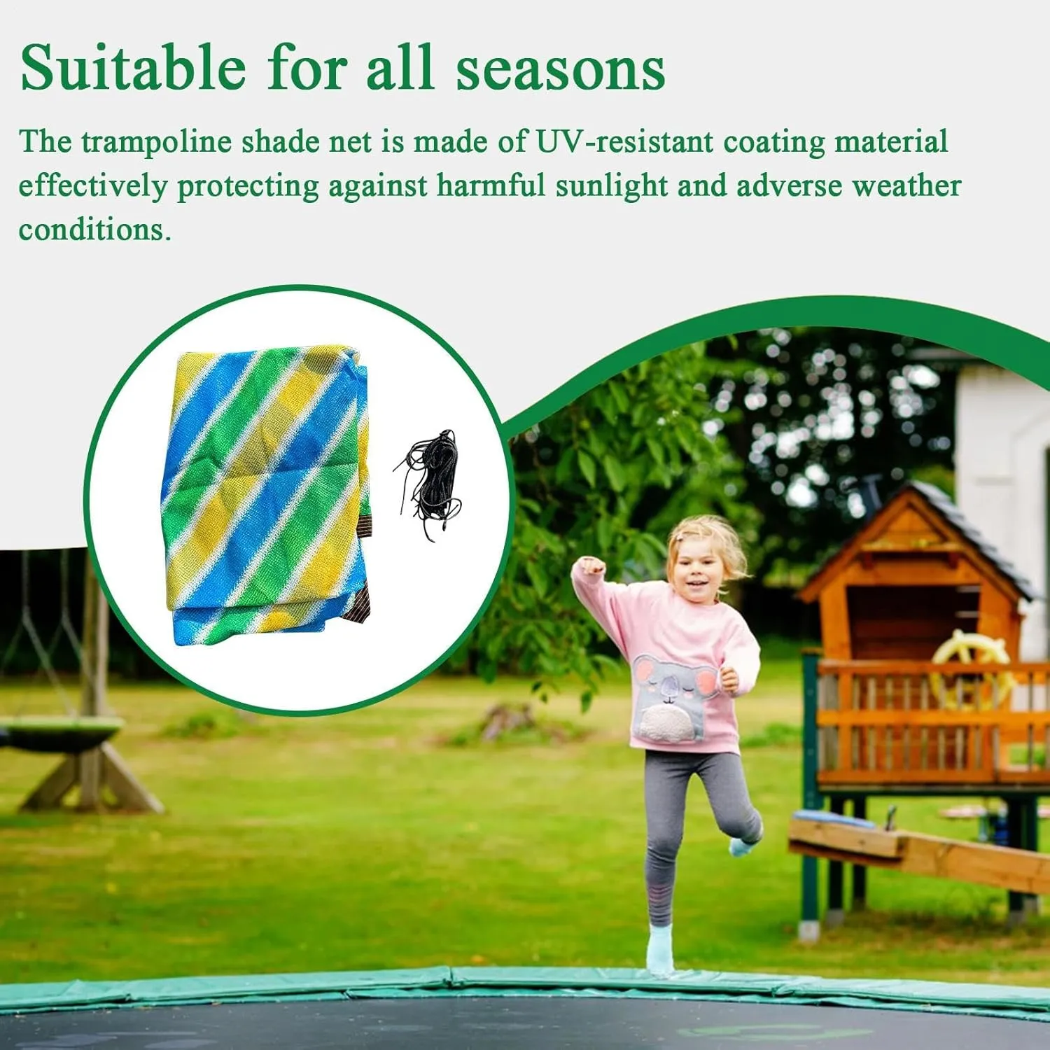 Trampoline Net, Trampoline Cover Round, Trampoline Tent, Trampoline Top Shade Cover Sun Shade Mesh Tarp, Trampoline Tent Cover 12/14/15/16/FT Outdoor
