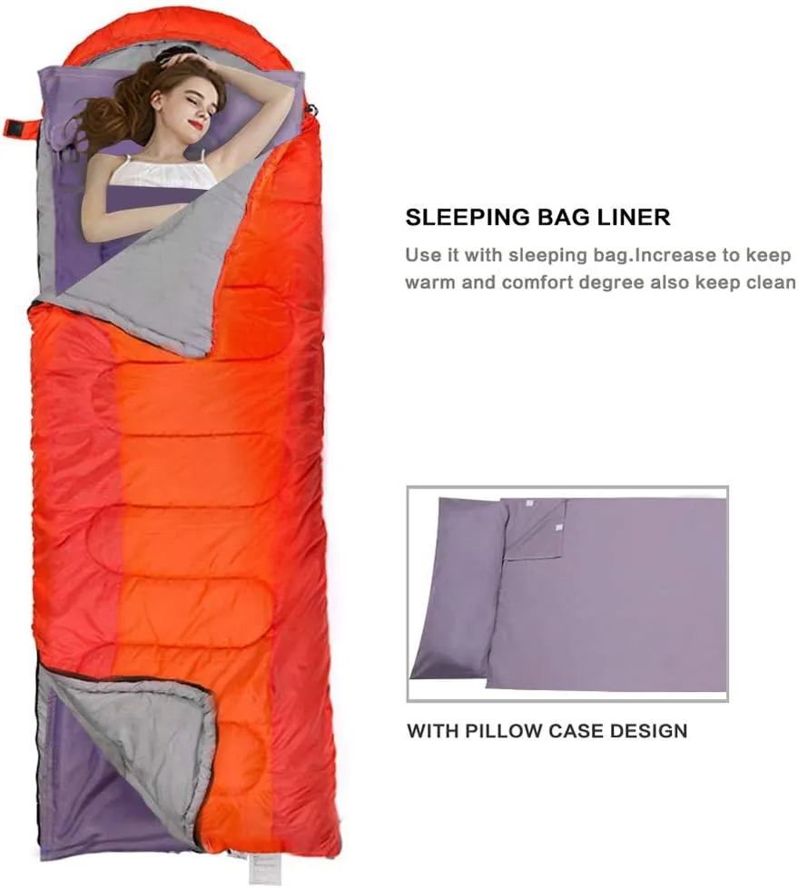 Travel and Camping Sheet Sleeping Bag Liner - Lightweight Compact and Portable Adult Sleeping Bag - Ideal for Traveling,Hostels and Camping