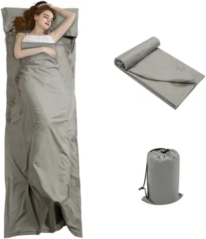 Travel and Camping Sheet Sleeping Bag Liner - Lightweight Compact and Portable Adult Sleeping Bag - Ideal for Traveling,Hostels and Camping