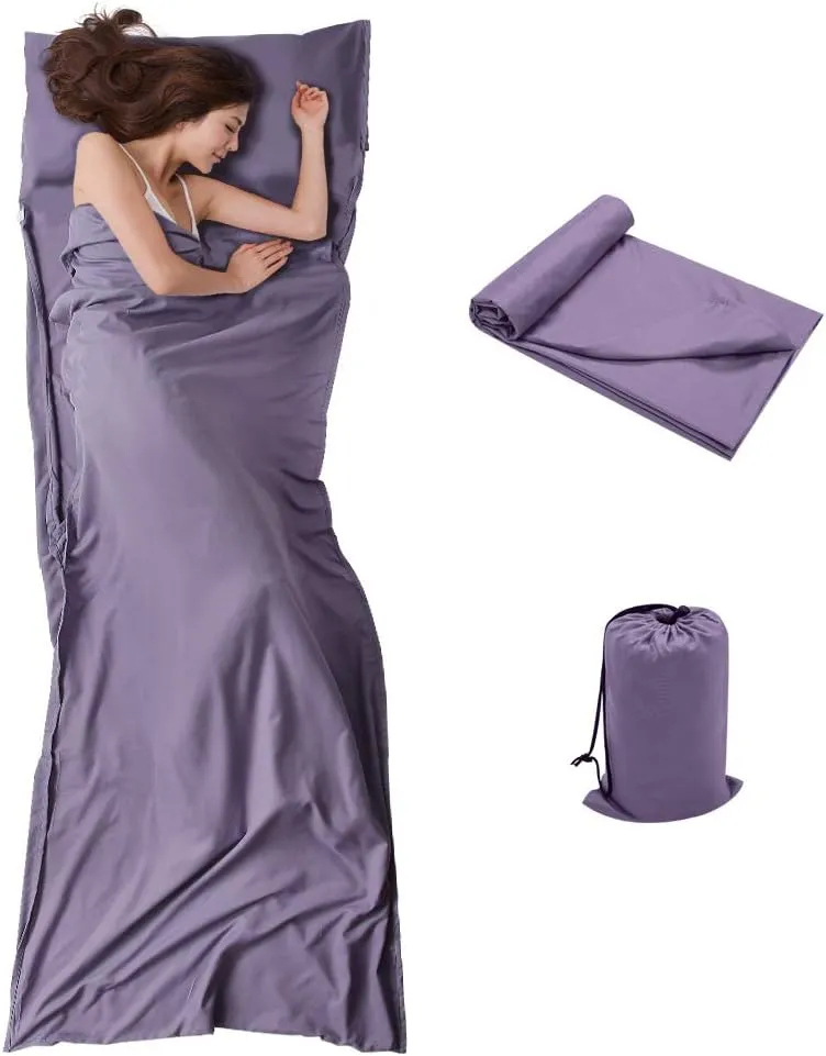 Travel and Camping Sheet Sleeping Bag Liner - Lightweight Compact and Portable Adult Sleeping Bag - Ideal for Traveling,Hostels and Camping