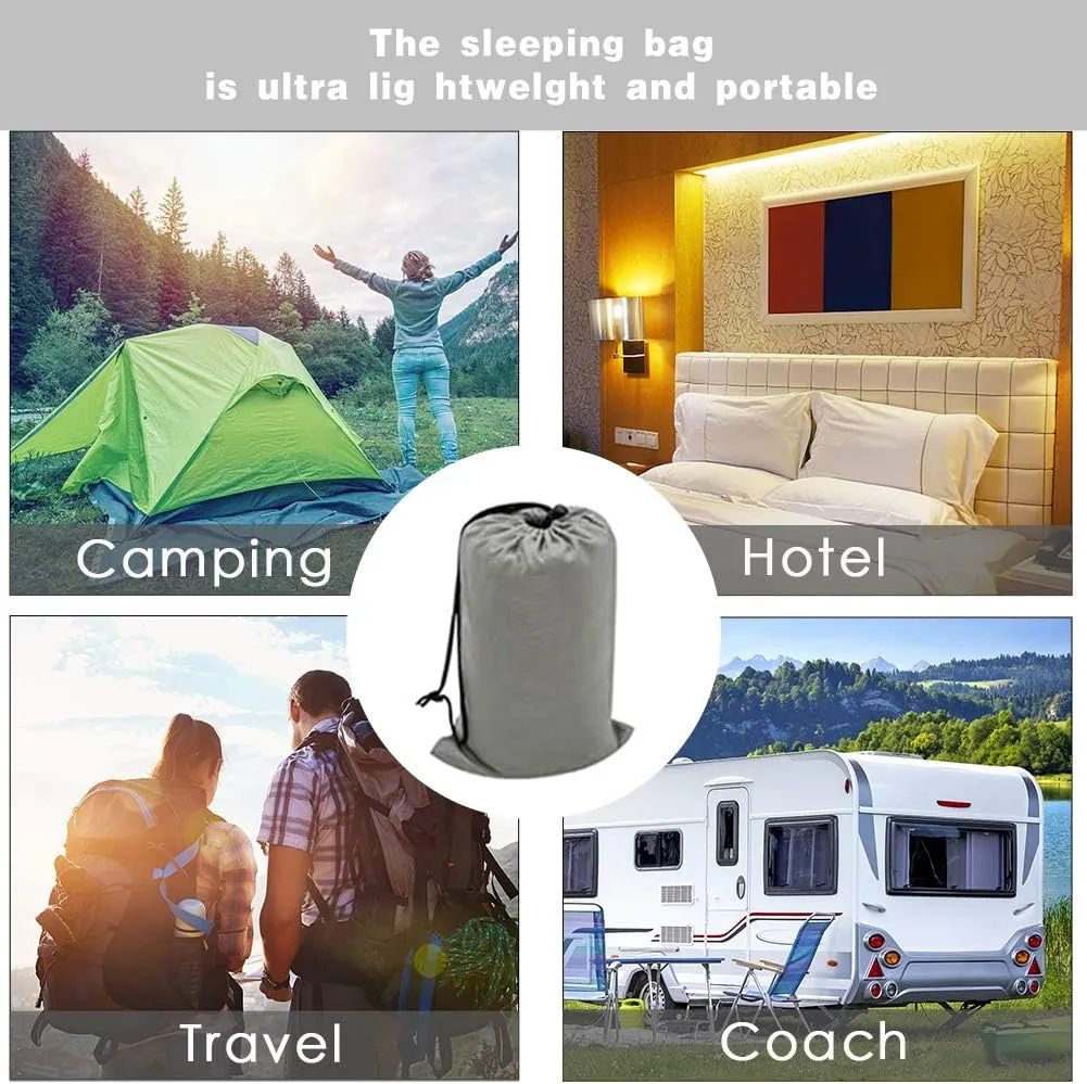 Travel and Camping Sheet Sleeping Bag Liner - Lightweight Compact and Portable Adult Sleeping Bag - Ideal for Traveling,Hostels and Camping