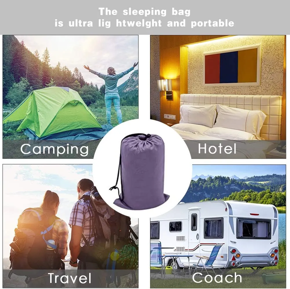 Travel and Camping Sheet Sleeping Bag Liner - Lightweight Compact and Portable Adult Sleeping Bag - Ideal for Traveling,Hostels and Camping