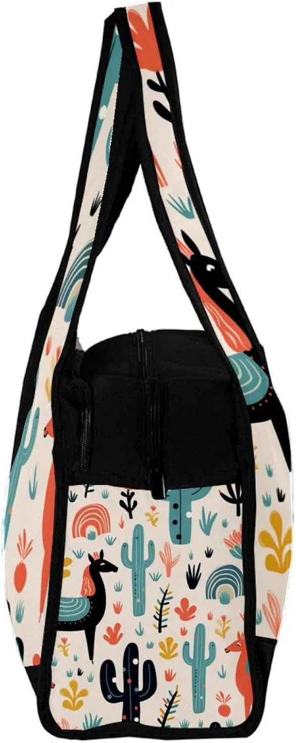 Travel Bag,Mens Gym Bag,Womens Gym Bag,Cactus Funny Llama,Sports Bag
