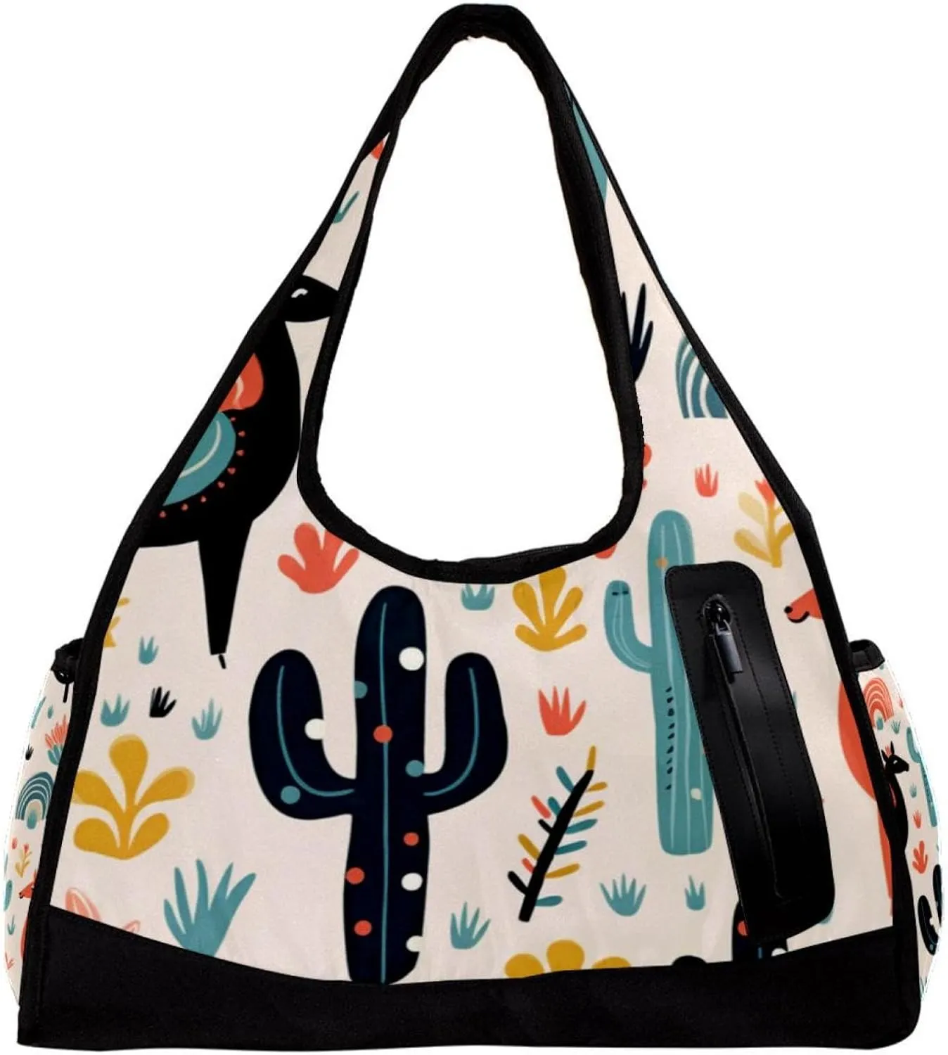 Travel Bag,Mens Gym Bag,Womens Gym Bag,Cactus Funny Llama,Sports Bag