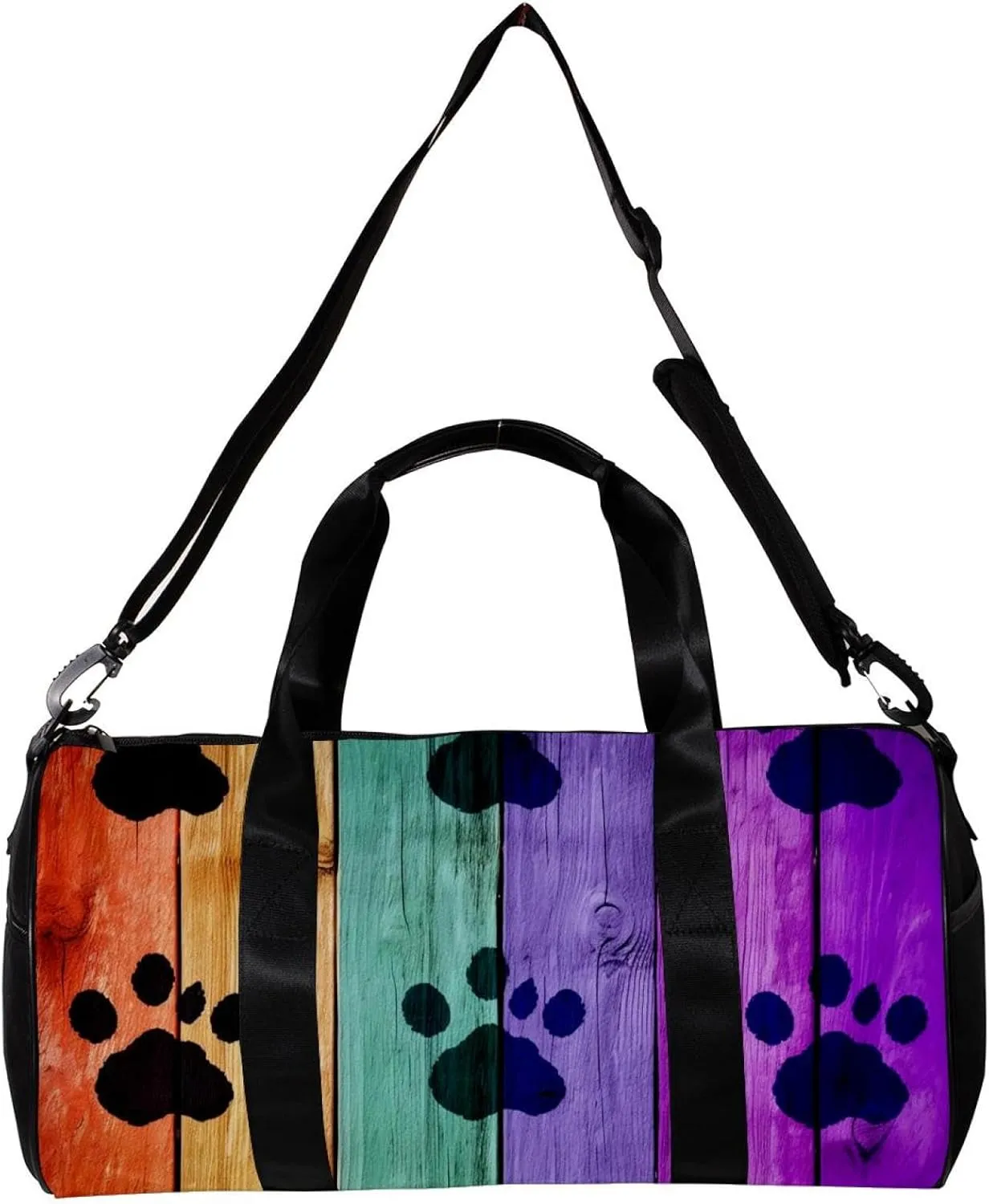 Travel Bag,Mens Gym Bag,Womens Gym Bag,Colorful Dog Footprint,Sports Bag