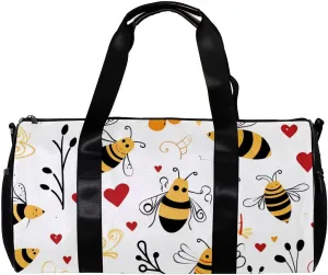 Travel Bag,Mens Gym Bag,Womens Gym Bag,Cute Honey Bee Print,Sports Bag