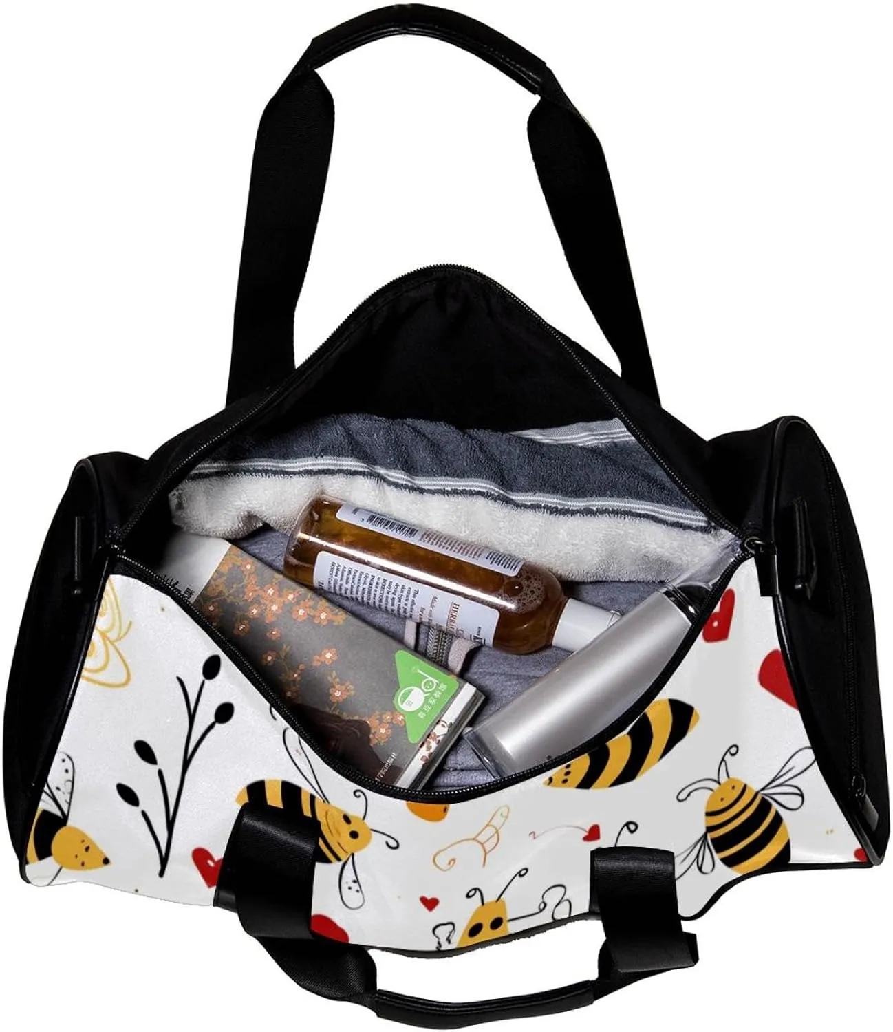 Travel Bag,Mens Gym Bag,Womens Gym Bag,Cute Honey Bee Print,Sports Bag