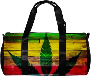 Travel Bag,Mens Gym Bag,Womens Gym Bag,Wood Abstract Leaf Flag Colorful,Sports Bag