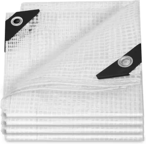 Tubtoken Clear Greenhouse Tarp 18x24FT - Heavy Duty 14 Mil Clear Waterproof Cover, UV Resistant Poly Tarp with Grommets - Superior Strength for Gardening, Farming, Nursery, Garden