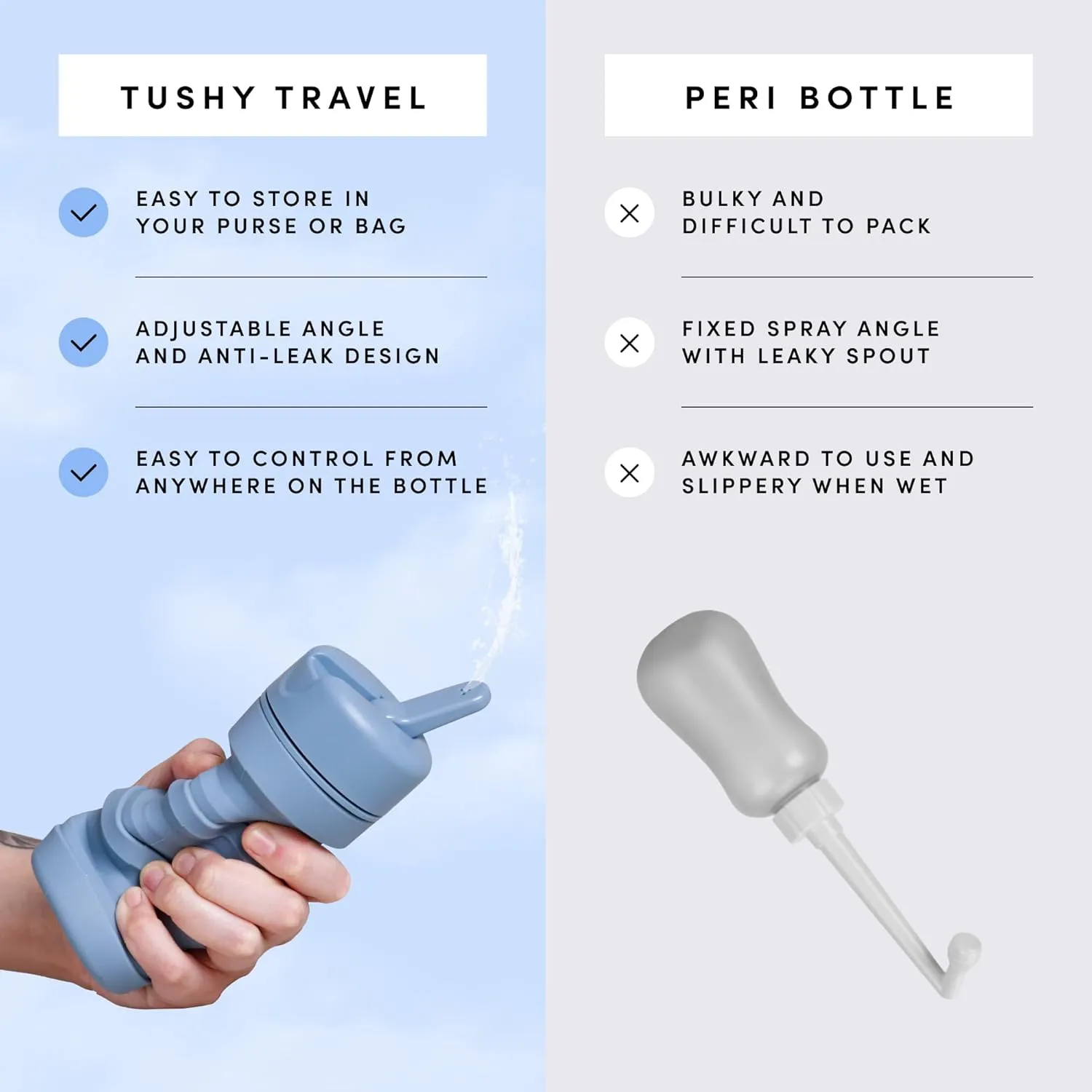 TUSHY Travel Bidet: Collapsible & Expandable for Discreet Portability, Refreshing Clean for Home, Camping, Outdoors & Travel (Helps Hemorrhoid Relief, Peri Bottle for Postpartum Care) (Lantern)
