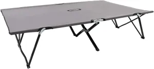 Two Person Folding Sun Lounger Gray Steelpatio Camping Chairs Tanning Chair Recliner Suitable for Garden Courtyard