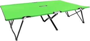 Two Person Folding Sun Lounger Green Steel Outdoor Seat