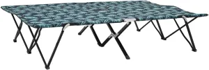 Two Person Folding Sun Lounger Leaf Print Steel,Double Folding Camping Cot for Added Comfort and Durability, 1, Green