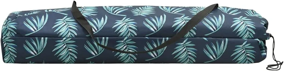 Two Person Folding Sun Lounger Leaf Print Steel,Double Folding Camping Cot for Added Comfort and Durability, 1, Green