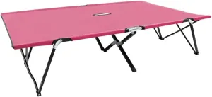 Two Person Folding Sun Lounger Pink Steel Outdoor Seat