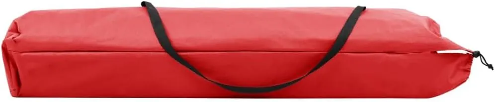 Two Person Folding Sun Lounger Red Steel,Relax in Style: Double Patio Camping Cot for Unparalleled Comfort