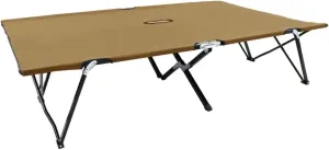 Two Person Folding Sun Lounger Taupe Steel,Versatile Double Camping Cot for Outdoor Adventures: Unrivaled Comfort and Durability Outdoor Furniture, Sun Loungers, 1