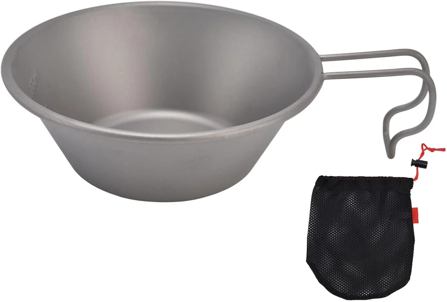 Ultralight Camping Cookware, Outdoor Camping Picnic Titanium Bowl Cup with Folding Handle for Camping, Traveling, Picnic, Hiking