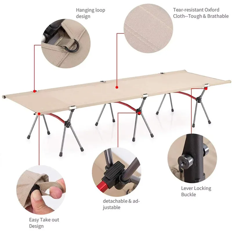 Ultralight Camping Cot | 7075 Aviation Aluminum | Lever Locking