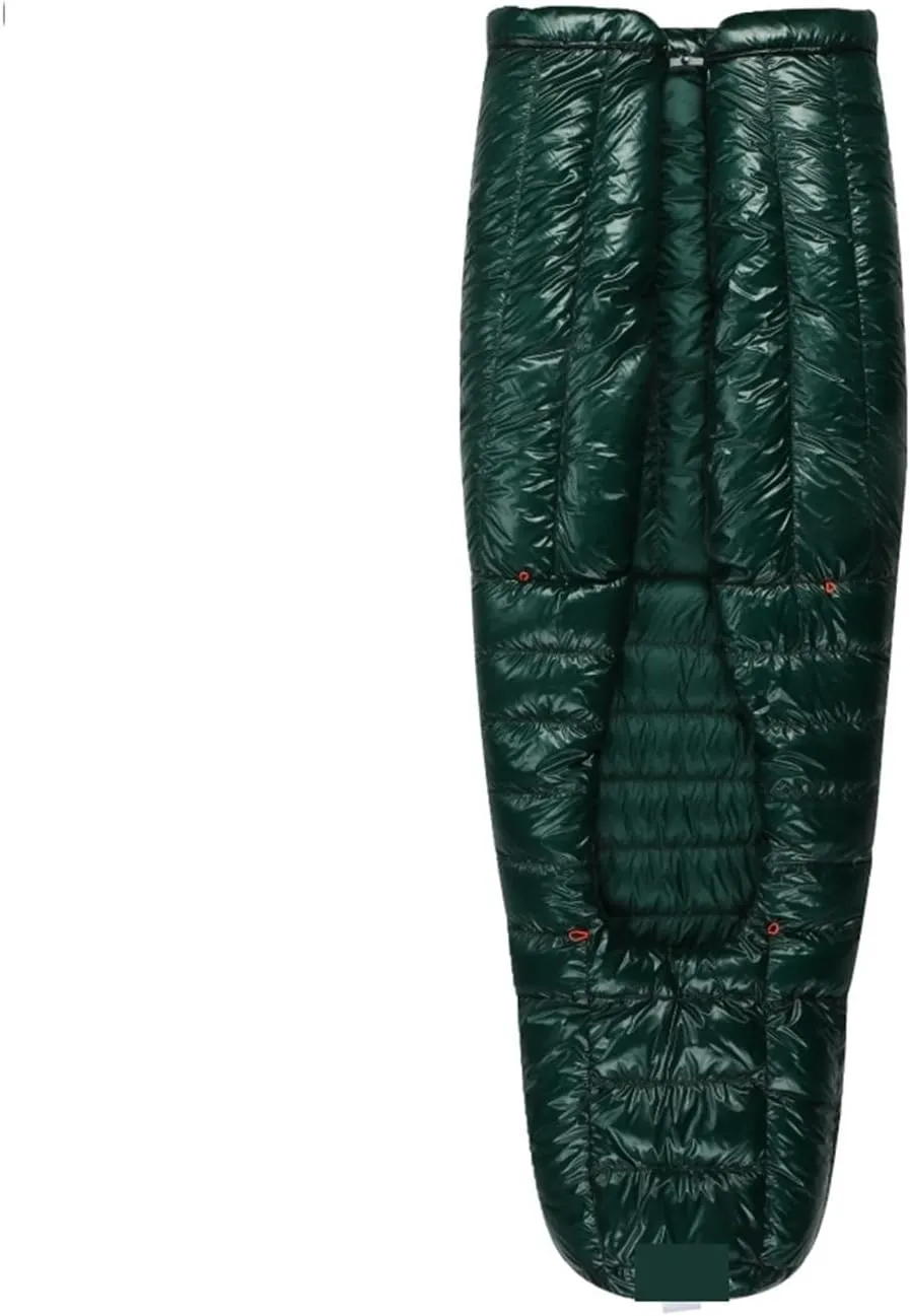 Ultralight Down Sleeping Bag -5°F 800FP for Winter Camping & Hiking, 10D Fabric, Windproof Twilight Quilt(Twilight II-Green-L)