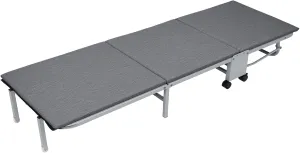 Ultralight Folding Cot, Glamping Cot with Sleeping Pad, 3-Fold Camping Cot, Heavy Duty Cot with Thick Mattress Pad, Lounge Chair Sleeping Cot for Adults for Camping Hiking Home Grey