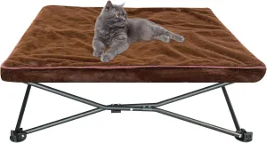 unp Outdoor Dog Bed - Portable, Elevated Camping Dog Cot for Indoor, Courtyard & Travel, Breathable Textilene Mesh, Comfortable with Removable & Washable Cover (Brown, S)