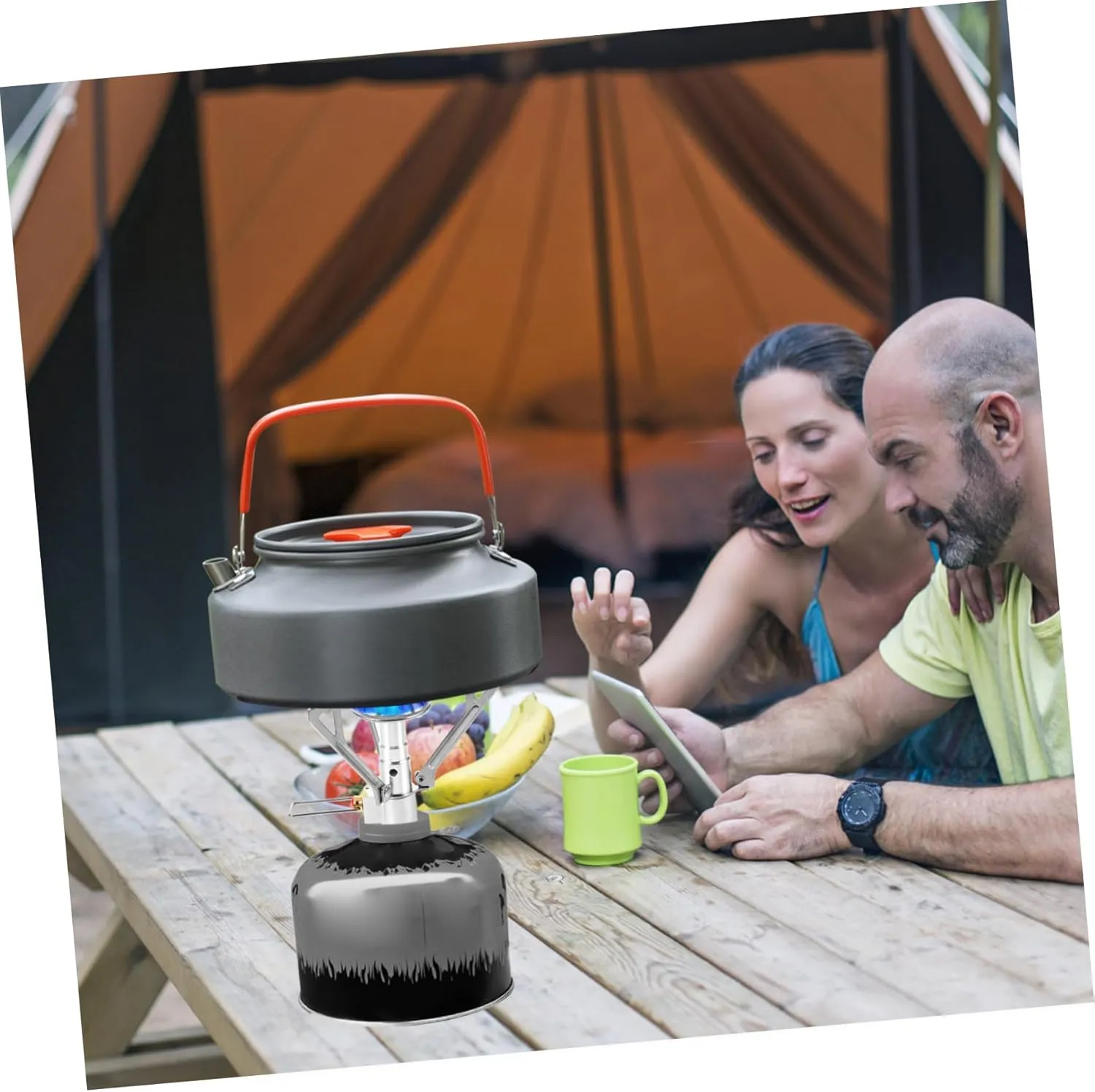 UPKOCH 3 Pcs Portable Camping Stove Propane Gas Cooker Leak-proof Stainless Steel Picnic Stove for Outdoor Cooking