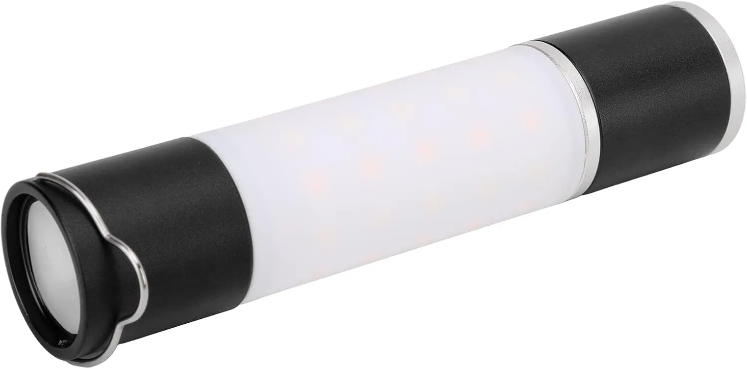 USB Rechargeable Multifunctional Camping Flashlight Bright 6 Light Modes Outdoor Night Light for Camping Adventures (Black)