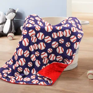 Vansolinne Baseball Blanket for Boys Super Soft Fleece Infant Blanket with Dotted Backing Double Layer Newborn Toddler Blankie for Nursery Stroller Crib Gift Ideas to Son Grandson 26.5 * 40 Inches