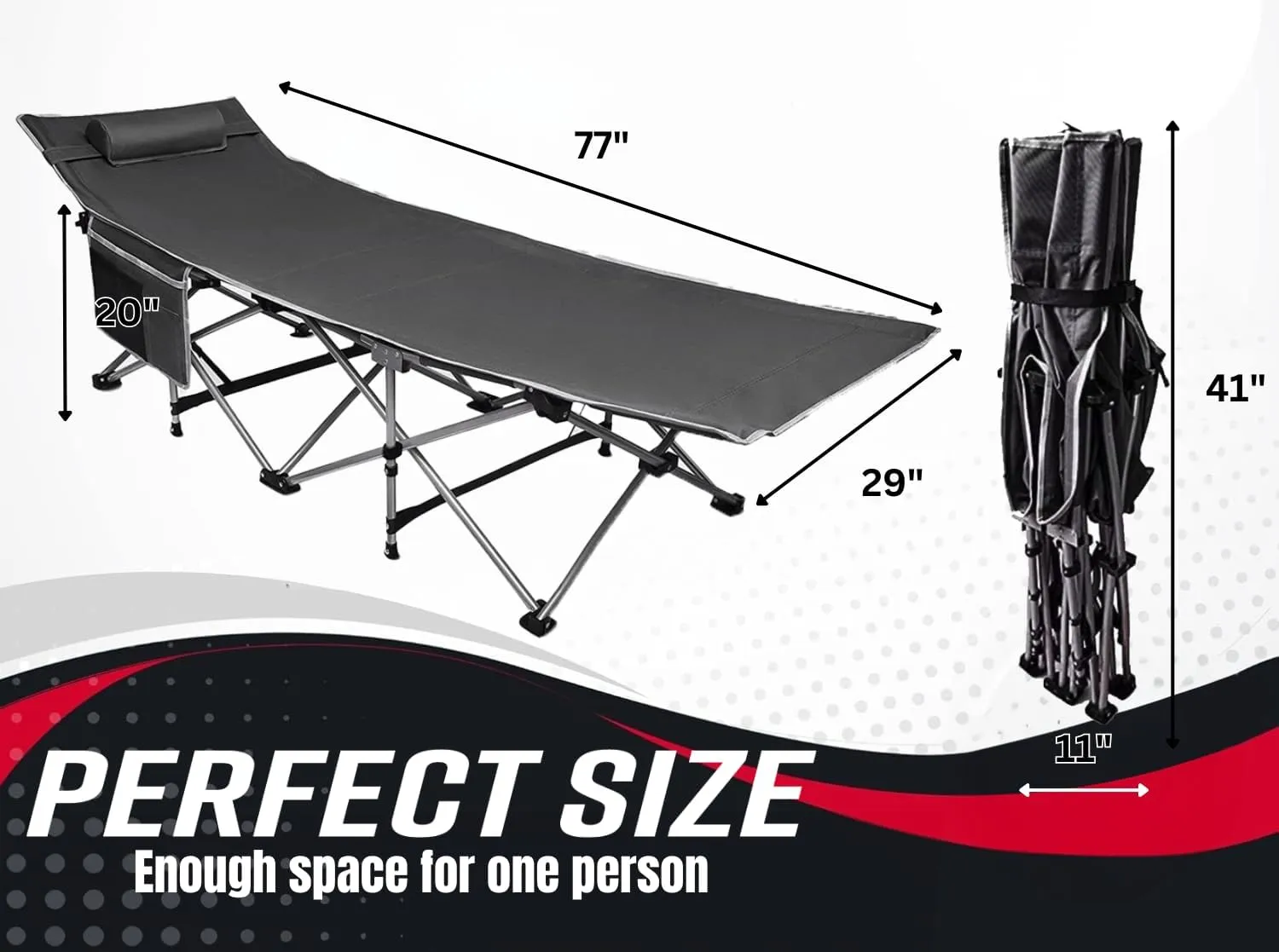 VaygWay Foldable Outdoor Camping Cot and Cot Pad Mattress- Soft Comfortable Lightweight Thick Cotton Sleeping Cot- Portable Hiking, Traveling, Backpacking Waterproof Bottom Pad