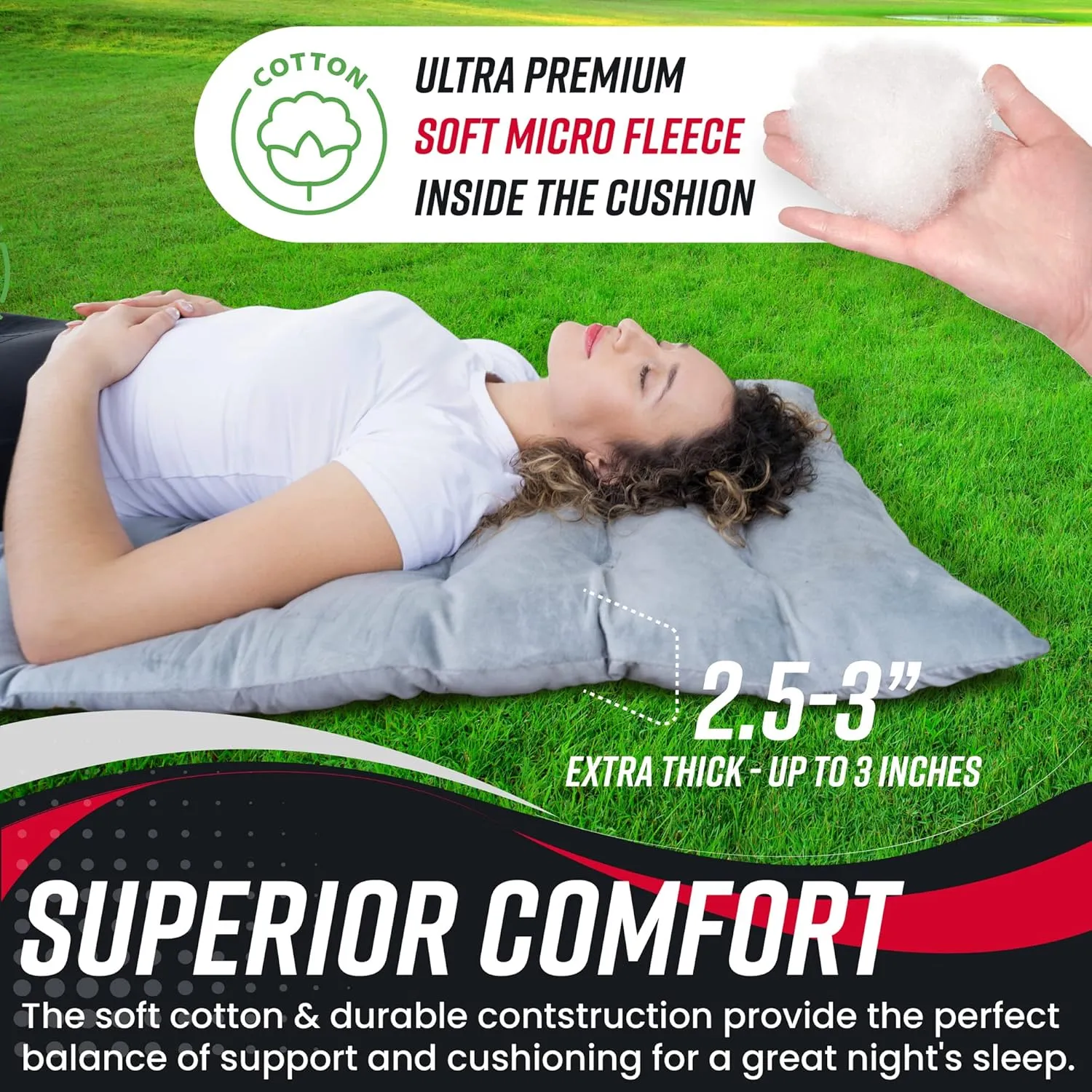 Vaygway Outdoor Camping Cot Pads Mattress- Soft Comfortable Lightweight Thick Cotton Sleeping Cot- Portable Hiking, Traveling, Backpacking Waterproof Bottom Pad Mattress