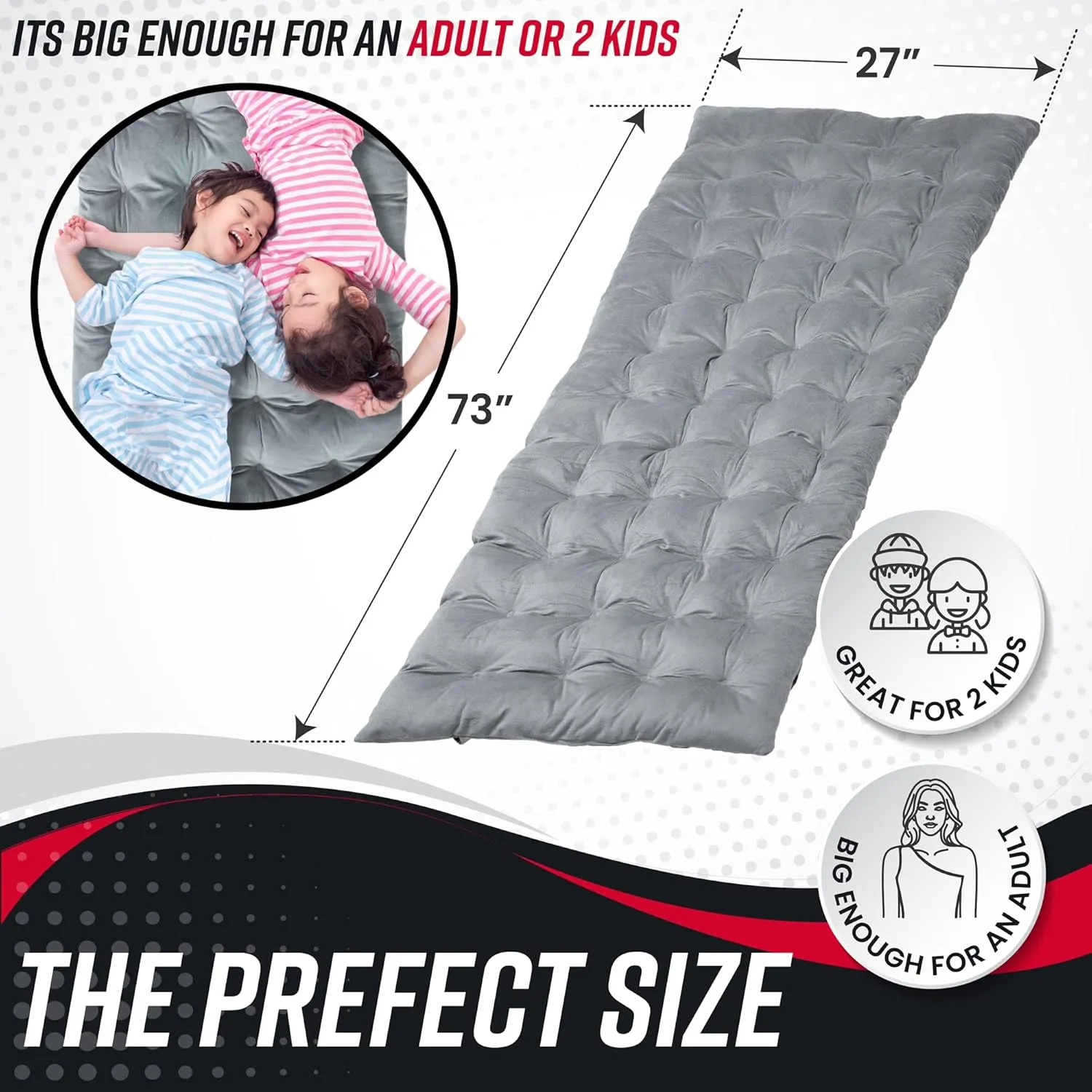 Vaygway Outdoor Camping Cot Pads Mattress- Soft Comfortable Lightweight Thick Cotton Sleeping Cot- Portable Hiking, Traveling, Backpacking Waterproof Bottom Pad Mattress