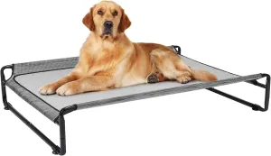 Veehoo Elevated Dog Cot with Washable Dog Pee and Reusable Puppy Pee Pads, Raised Off Ground Hammock Bed for Large Dogs, 100% Waterproof - CWC2201CCP