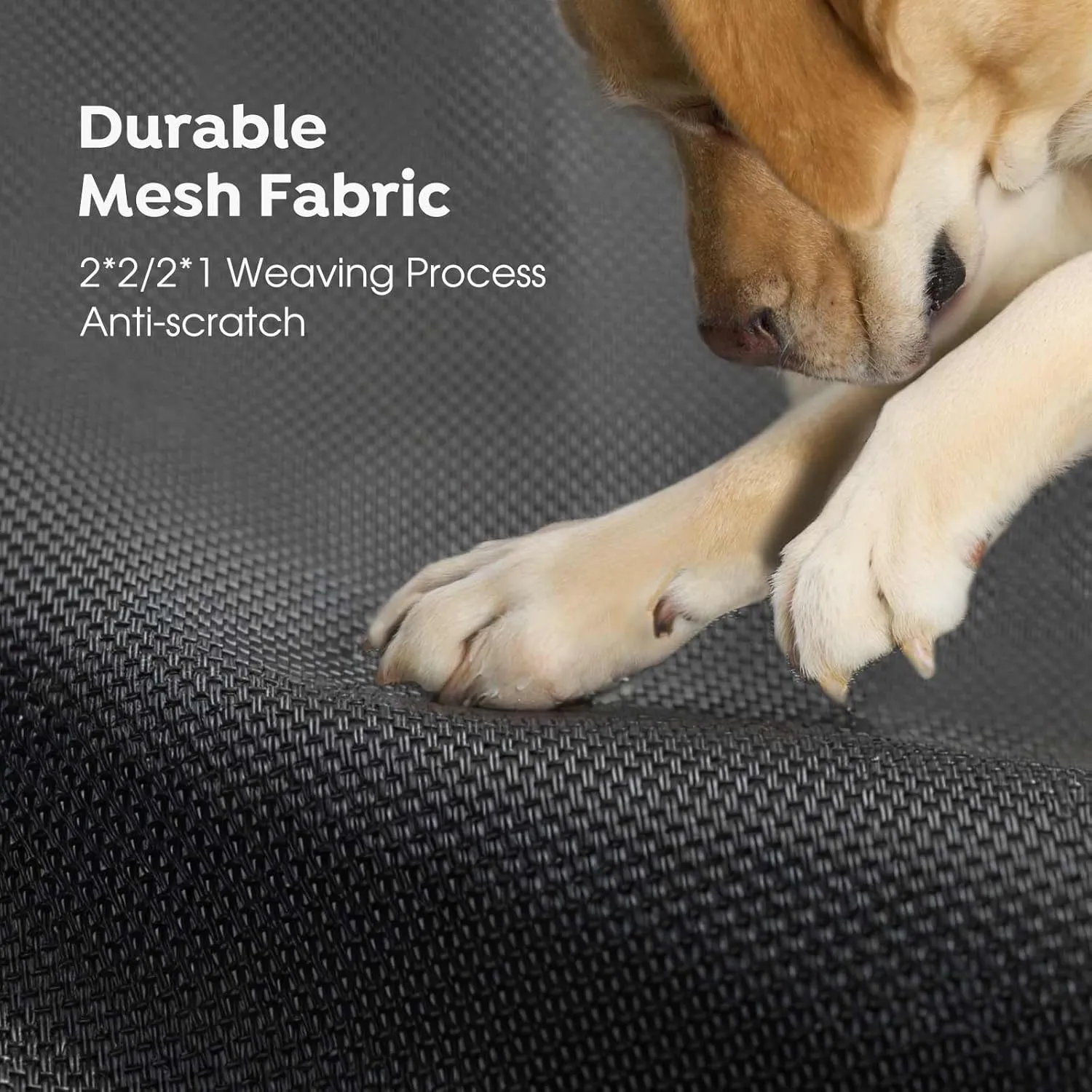 Veehoo Original Outdoor Elevated Dog Bed, Cooling Raised Dog Cot for Large Dogs, Portable Standing Pet Hammock Platform with Washable Breathable Mesh, No-Slip Feet, Large, Black, CWC2201