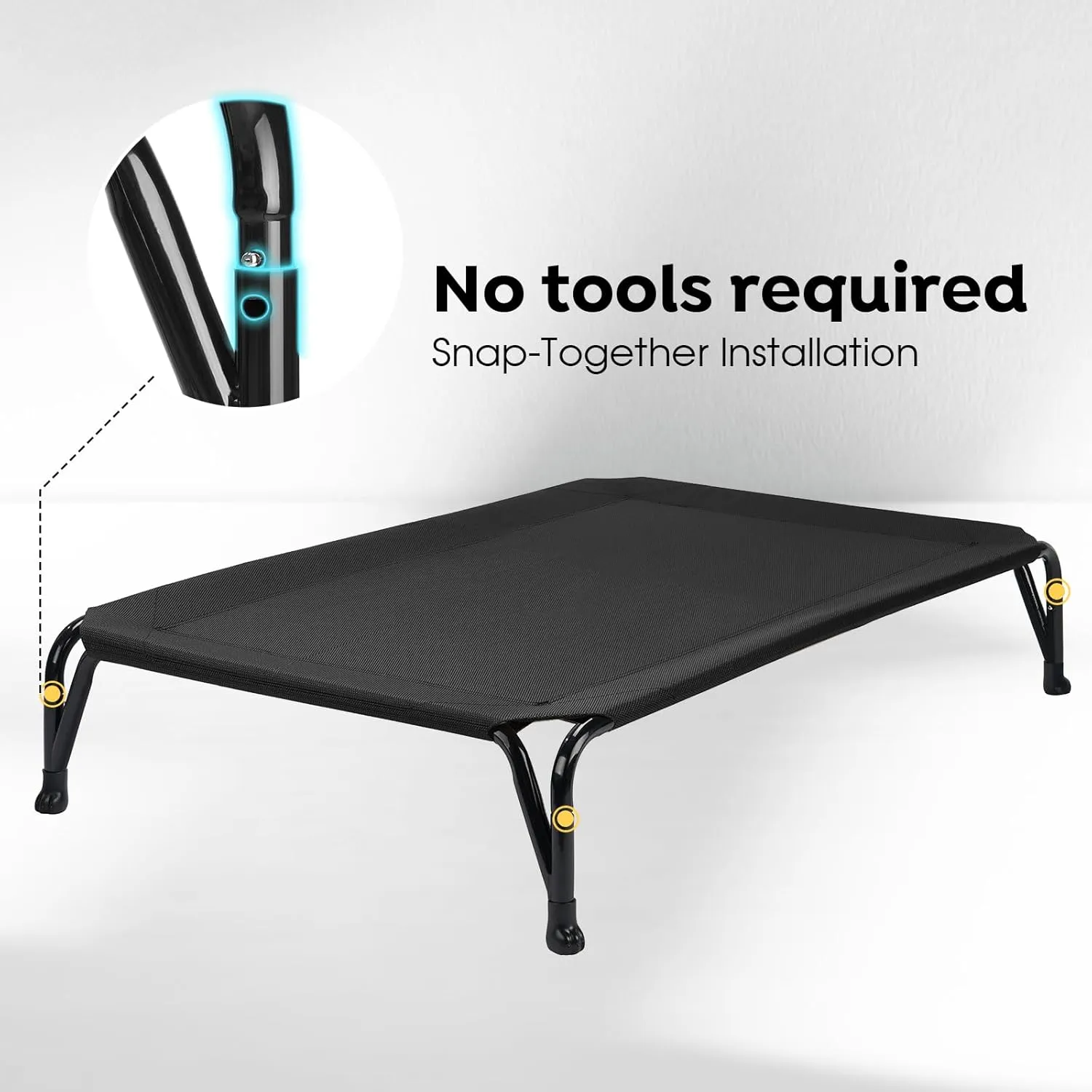 Veehoo Outdoor Elevated Dog Bed - Cooling Pet Cot, Off Ground, Durable Breathable Hammock for Outside Training, M, CWC2405BCP