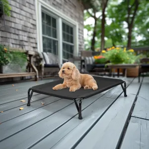 Veehoo Outdoor Elevated Dog Bed - Cooling Pet Cot, Off Ground, Durable Breathable Hammock for Outside Training, M, CWC2405BCP