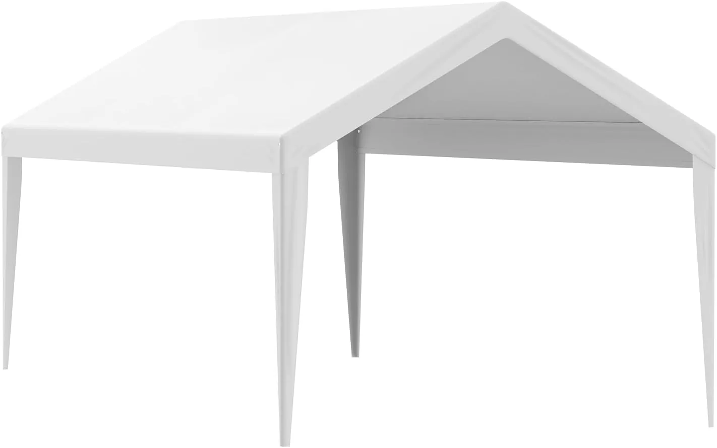 VEVOR Carport Replacement Canopy Cover 10 x 20 ft, Garage Top Tent Shelter Tarp Heavy-Duty Waterproof & UV Protected, Easy Installation with Ball Bungees,White (Only Top Cover, Frame Not Include)