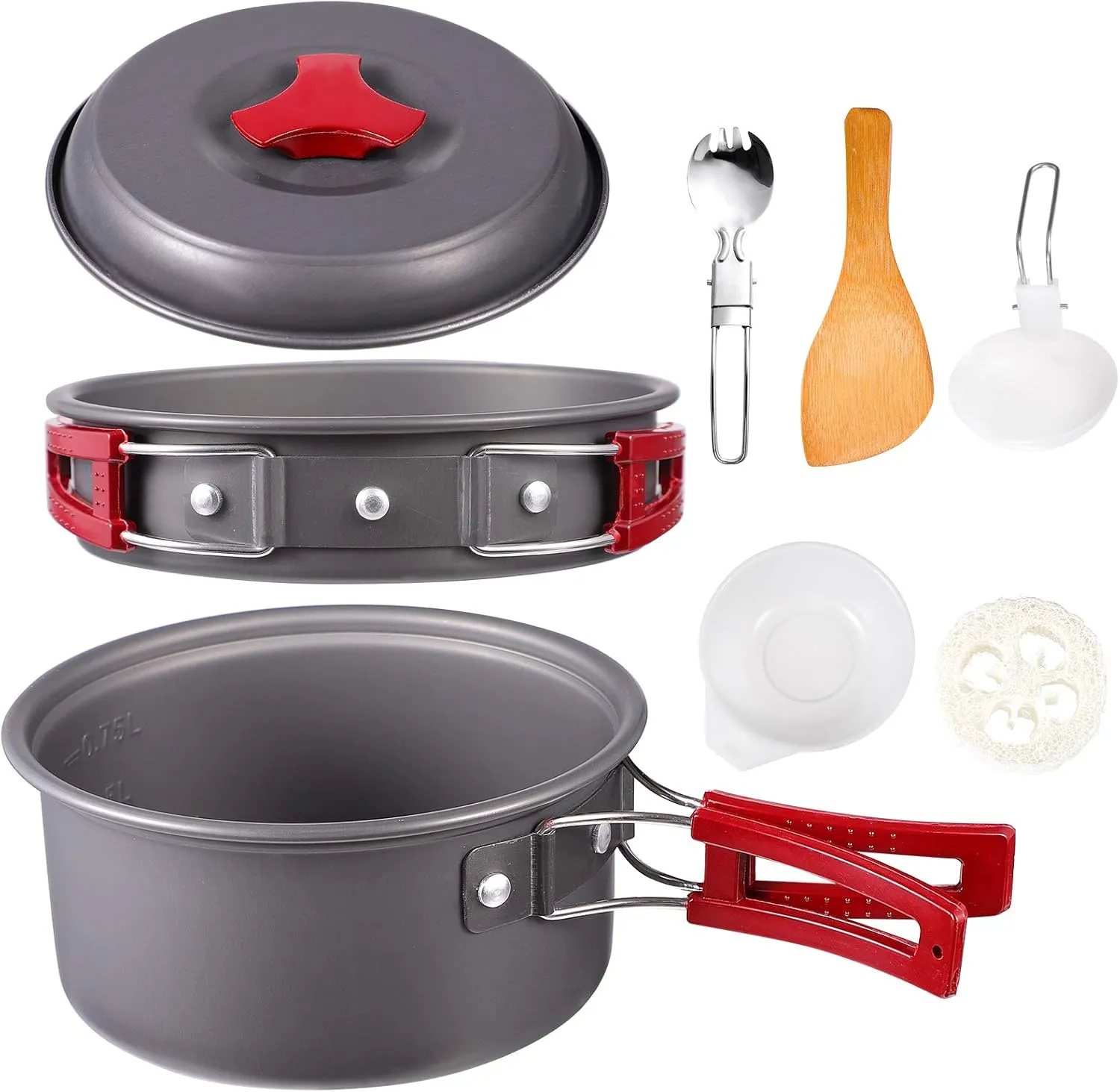 VICASKY 1 Set Camping Pan Set Camping Hiking Cookware Outdoor Cookware Picnic Cookware Picnic Cooking Outdoor Cooking Tool Camping Cookware