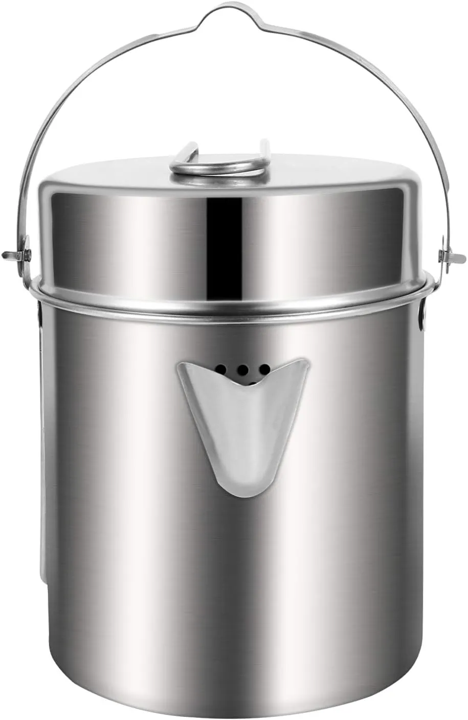 VICASKY 1set Stainless Steel Camping Pot Portable Outdoor Cook Tool Handle Lightweight Design for Efficient Cooking for Picnics Hiking and