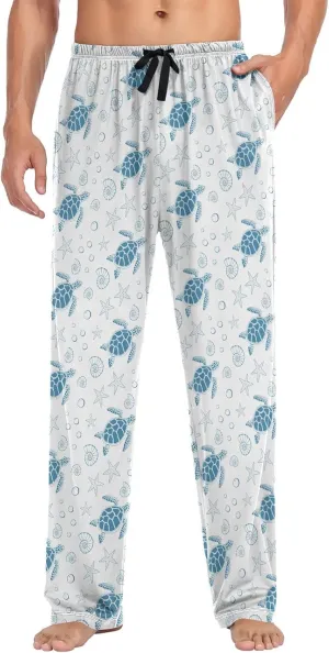 visesunny Mens 100% Cotton Pajama Bottoms Lightweight Lounge Pant with Pockets Soft Sleep Pj Pants for Men