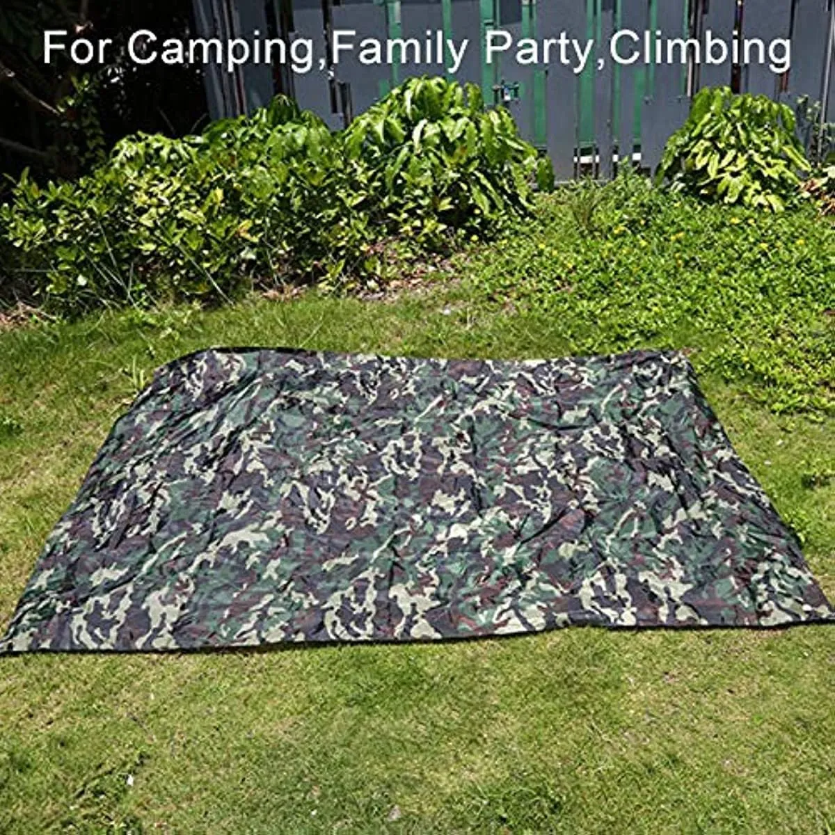 Waterproof Camping Shelter Tent Tarp,Camouflage Outdoor Portable Lightweight Rainproof Mat RainTent (2.3x2.1m,Green)