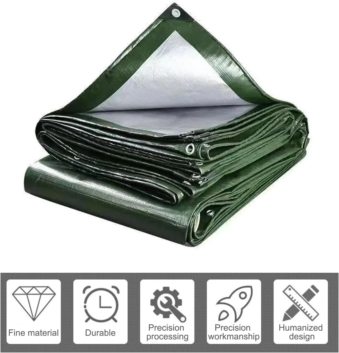 Waterproof Camping Tarp, Plastic Tarps Heavy Duty Waterproof, 9 Mil Thick Multi-Purpose Outdoor Tarp, Customizable, for Covering Items or Placement Under a Camping Tent