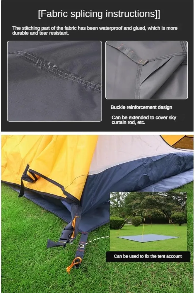 Waterproof Camping Tent Tarp, Multifunctional Tent Footprint for Camping, Hiking and Survival Gear, Lightweight (210x210cm)